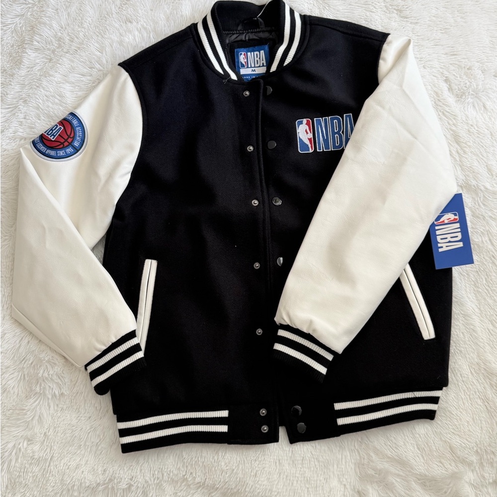 Official NBA Black and White Bomber Jacket